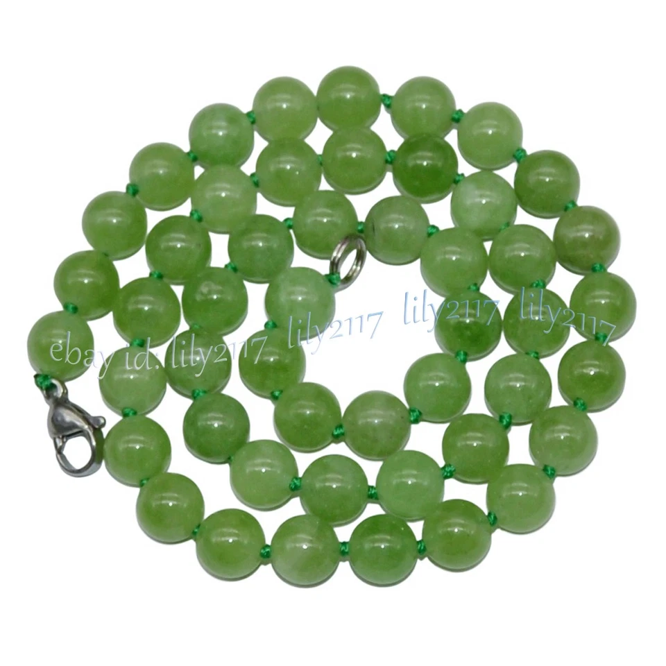 Collares de cuentas redondas de piedras preciosas de peridoto verde natural 14-56 pulgadas 4/6/8/10/12 mm Foto 4 de 4