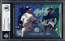 Ichiro Suzuki & Edgar Martinez Auto 2001 Fleer Ultra Card 223 Mariners Beckett