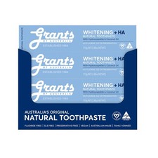 12 x Grants Whitening Natural Toothpaste Whitening  HA 110g Fluoride Free