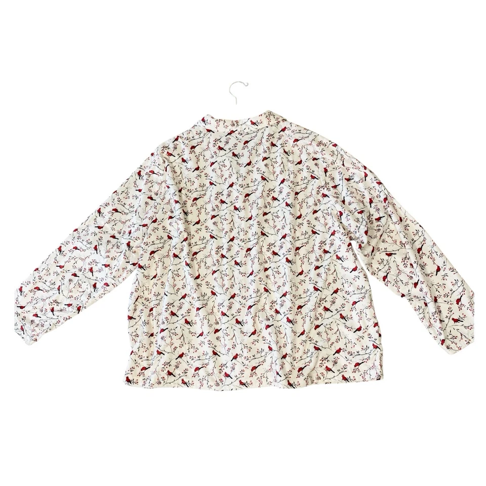 NEW ADONNA Bird Pajama Set Pants and Shirt Size 3XL Soft Cozy Christmas Cardinal - Image 4 of 4