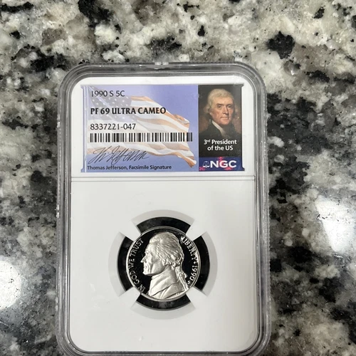 1999 S 5c San Francisco Mint Jefferson Proof Nickel Coin, NGC PF69 Ultra Cameo