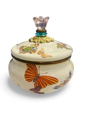 Butterfly Garden by MacKenzie-Childs Squashed Pot With Lid Retired