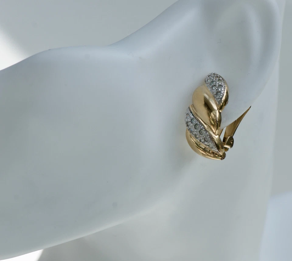 Pierre Lang | Ohrclips Ohrringe Bicolor Halb Creolen vergoldet 2,5 cm - Bild 3 von 4