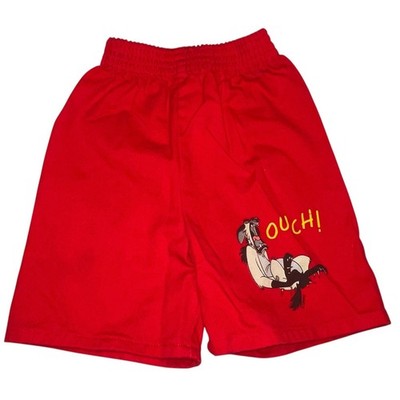 Vintage 90s Disney The Lion King Hyena Shorts Kids 7 Red OUCH Rare Made In USA
