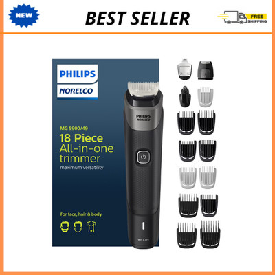 Philips Norelco Multigroom 5000, 18-Pc Men's Trimmer, Beard Hair Body, MG5900/49