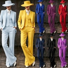Custom Women Suit 3 Pieces Work Wear Set Ladies Office Slim Fit Wedding Groom