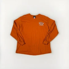 Harley Davidson Mens XL Orange L Sleeve Shirt Hillbilly Gatlinburg Tennessee(A12