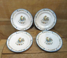 4 Metlox Poppytrail  Rooster Bleu 6½ Bread Plate. There are no Chips or Cracks.