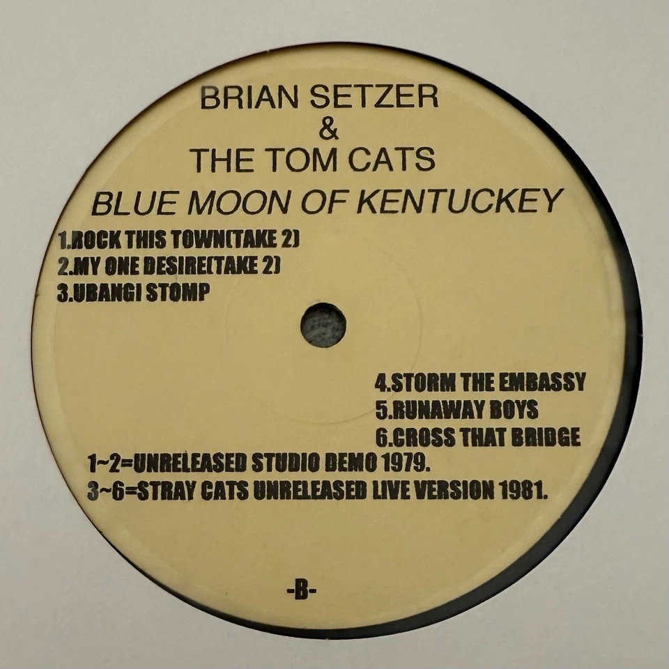BRIAN SETZER & THE TOM CATS - BLUE MOON OF KENTUCKY LP - Image 2 of 2