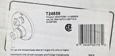 #ad #ad Delta Trinsic 14 Series Pressure Balanced Valve Trim Chrome T24859 $151.99
