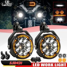 2x Motorcycle Led Spot Lights Headlight Driving Fog Auxiliary Lamp Yellow White