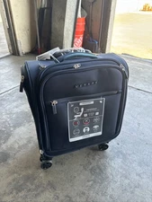 Underseat Carry On Luggage With Spinner Wheels Small Suitcase Soft-side Navy