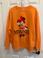 Walt Disney World Orange Minnie Pullover Sweatshirt Size XL