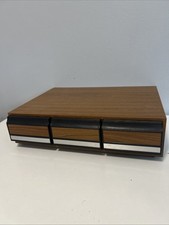 Faux Wood 36 Casette Tape 3 Drawer Storage Case 15 3/4" x12"