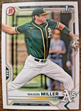 2021 Bowman Draft Mason Miller #BD-85 1st Rookie Card Athletics RC
