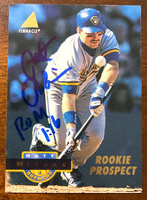 1994 Pinnacle MATT MIESKE Autographed Baseball Card #258 BREWERS Rookie