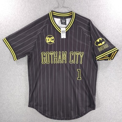 Box Lunch Batman Bruce Wayne Gotham City Batting Baseball Jersey Mens Small