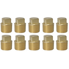 10 Pack XFITTING 1/2" Male NPT Pipe Plug , Square Head , Fuel Oil Gas Water
