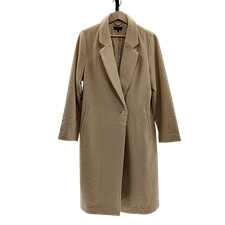 Quince Women Italian Wool Classic Single-Breasted Coat Macadamia Outerwear L