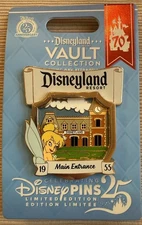 2025 Disneyland 70th Vault Opening Day Attractions Tinker Bell Main Entrance Pin