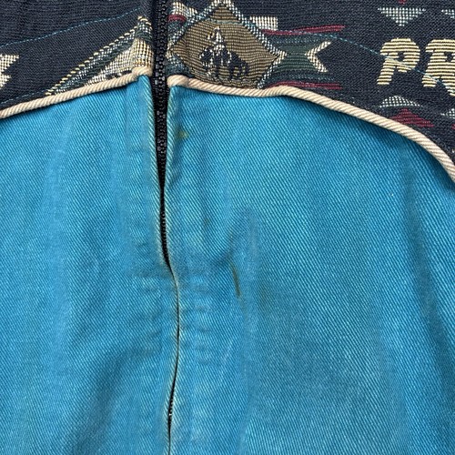 Vintage Pro Rodeo Duck Canvas Western Jacket Teal Blanket Lined Medium 80s - Picture 7 of 15