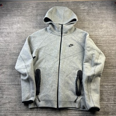 Nike Tech Fleece Hoodie Mens Small Gray FN7921 Full Zip Pocket Jacket