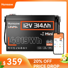 12V 314Ah 300Ah LiFePO4 Lithium Battery 4019Wh Deep Cycle for Solar RV Marine