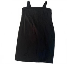 Black Ursula Midi Dress Sleeveless Back Zip Slit Hem Size M