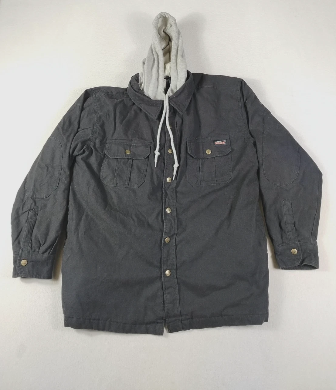 Dickies Jacket Mens Large Black Hooded Canvas Quilted Insulated Parka Workwear