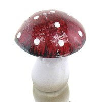 Kaemingk Deko Vintage Fliegenpilz Rot & Weiß Pilz Ø 6,5 Cm - Terracotta