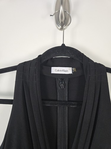 Nwt Calvin Klein Halter Neck Dress Size 10P Black Fit Flare Sleevlesss - Picture 2 of 12