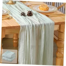 10 Ft Cheesecloth Table Runner 120 Inches Long Boho Cheese 2 Pack Sage Green