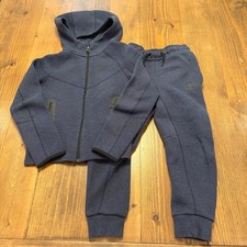 Nike Tech Fleece Windrunner Boys Hoodie Pants Set Small Blue FD3285 FD3287