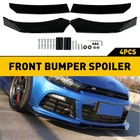 Universal Gloss Black Car Front Bumper Protector Lip Body Spoiler Splitter Kit