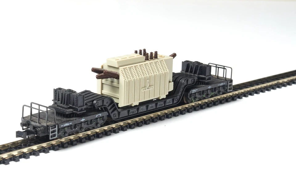 MINITRIX ELECTRIC Spur N Tiefladewagen mit Trafo SIEMENS aus den 70ern