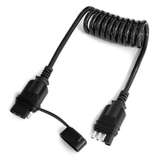 4 Way Flat Trailer Extension Coiled Cable, 4 Pin Trailer Connector with 5 Ft Mal