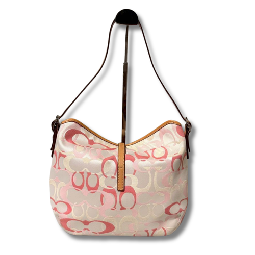 Borsa a tracolla Coach Signature Hampton borsetta colore rosa multicolore NNAe30 - Foto 2 di 9