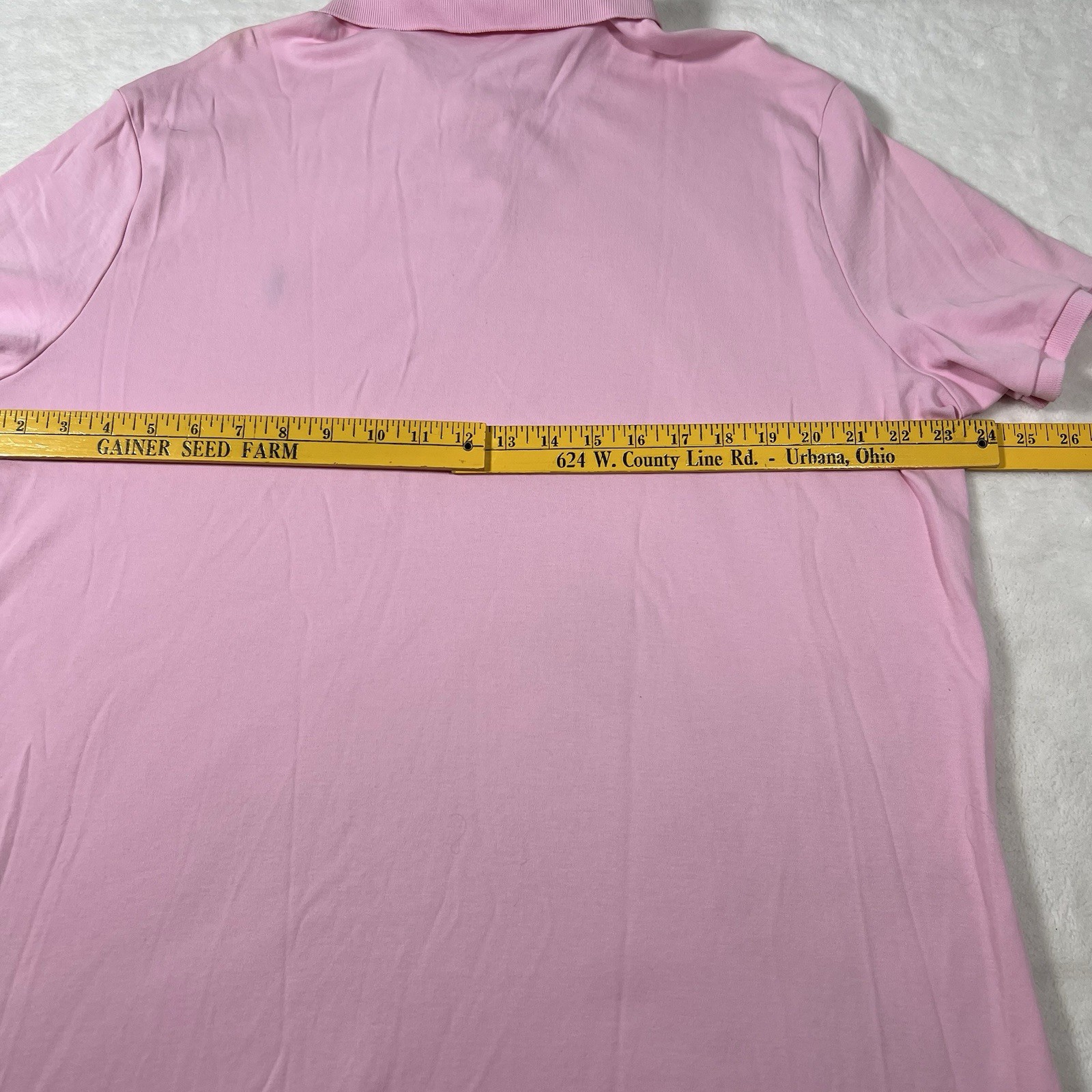 Polo Ralph Lauren Shirt Mens Large Pink Cotton Classic Fit Short Sleeve