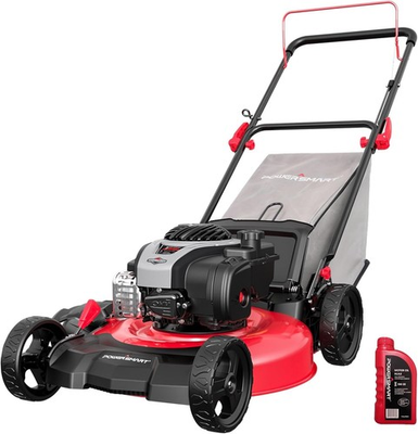 #ad #ad POWERSMART 21quot; 3 IN 1 GAS PUSH LAWN MOWER 140CC 6 HEIGHT LEVELS BLACK RED $310.32