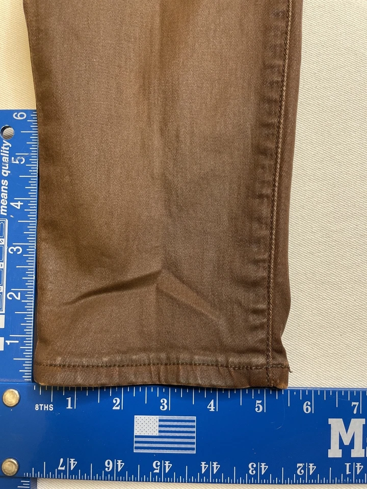 Pantalones al tobillo ajustados Lauren Ralph Lauren Premier para mujer talla 16 imitación cuero marrón Foto 3 de 4