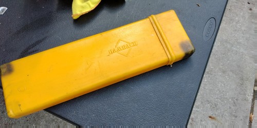 DAMBACH K23611 Mercedes EURO Hazard Warning Triangle 107 W123 W116 W/CASE YELLOW - Foto 2 di 6