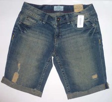 Womens AEROPOSTALE Rolled Up Bermuda Denim Jean Shorts NWT 0272