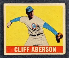 1949 Leaf Set Break #136 Cliff Aberson Chicago Cubs Full Sleeve Variety