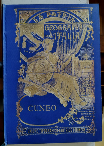 Province & City of Cuneo / Geography of Italy 1891 Geografia Italia Color Maps