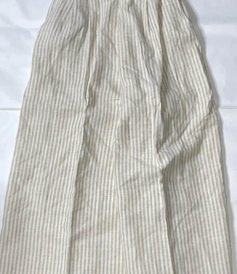 Pantalones de vestir de lino a rayas de pierna ancha Karen Kane usados para mujer (talla 14) Foto 2 de 4