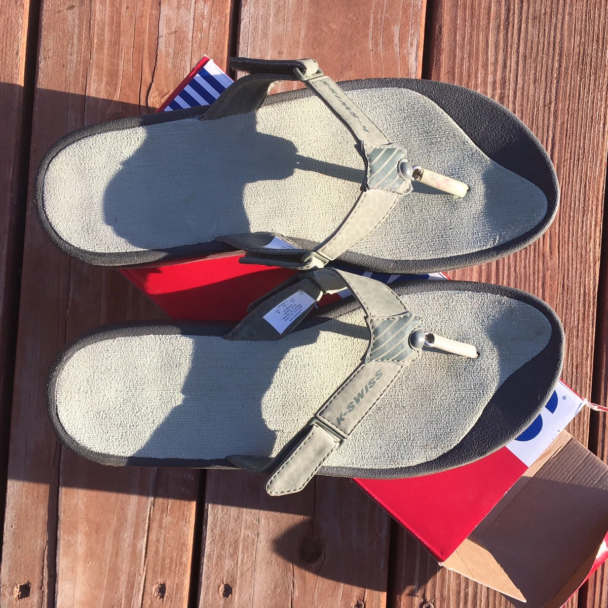 Daarom Wild bar EUC 9M K•Swiss Flip Flops Sage Green | eBay