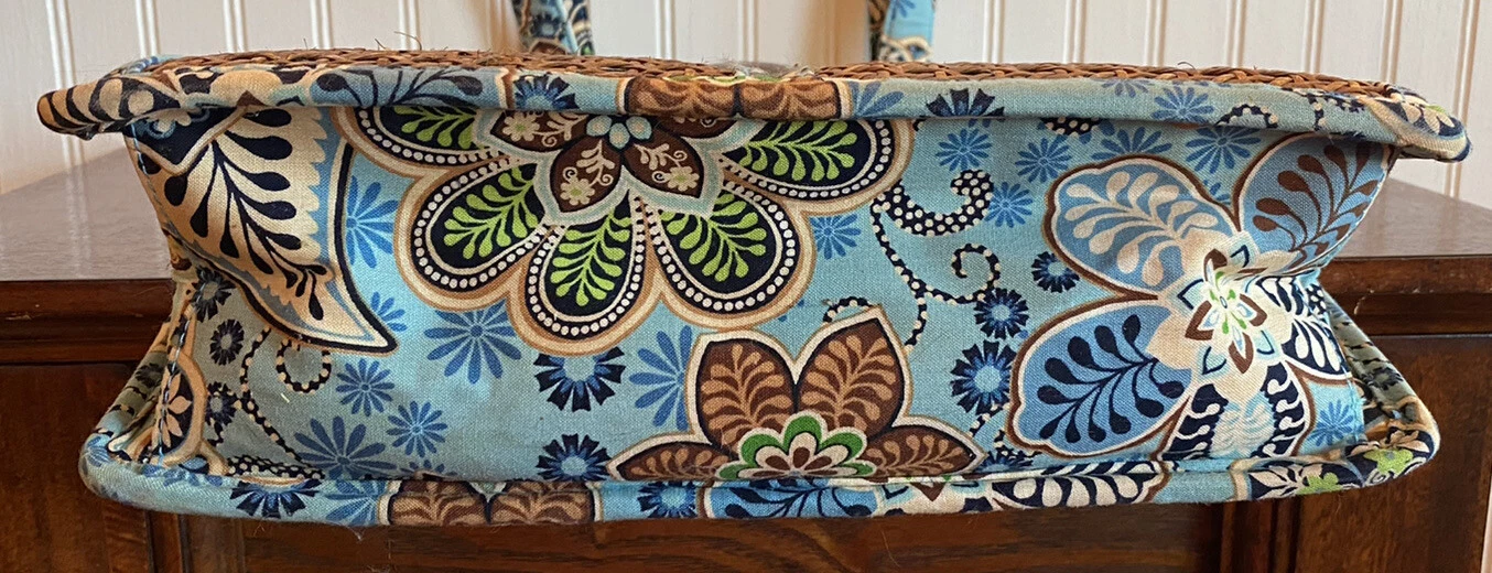 Lotto TOTE & CLUTCH Vera Bradley Bali blu paisley floreale vimini tiki legno rattan