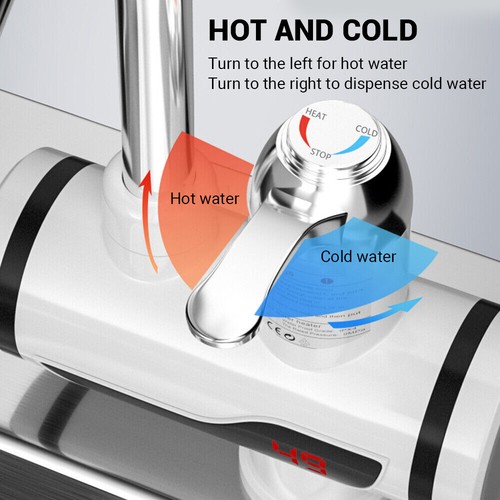 Electric 360° Fast Instant Cold Hot Water Tap Faucet Heater Adjustable 30-60℃ OZ - Picture 6 of 12