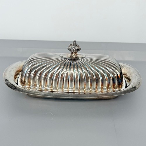 Kent Silversmith's Silver-Tone Covered Butter Dish Three Pieces Vintage - Picture 5 of 5