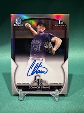 2023 Bowman Chrome 1st REFRACTOR RC ROOKIE AUTO Connor Staine /499 Rockies